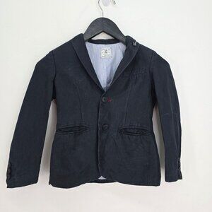 DonDup King Toddler Boys Silk Linen Navy Blue Blazer Coat Boys Size 2T / 3T